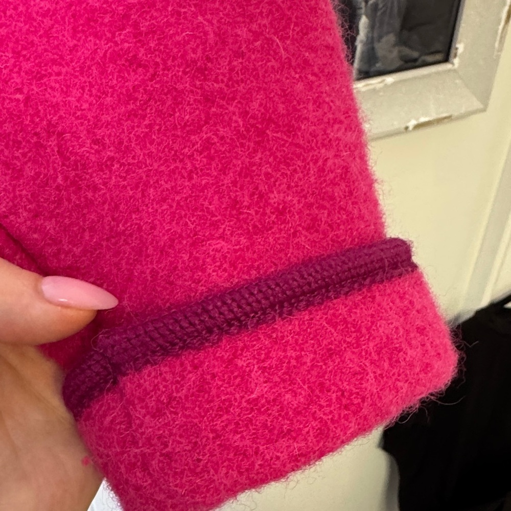 Vintage Giesswein Austrian Wool Jacket Pink Boiled Wool Made in Austria S/M - Picture 4 of 15
